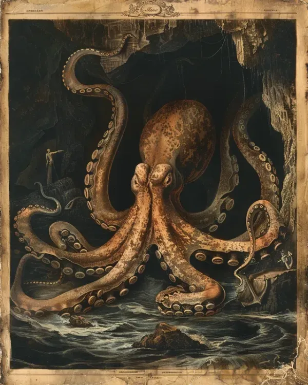 Antique Illustrations Myths Of The Deep Antique Illustrations Myths Of The Deep midjourney prompt mini thumbnail - Image 2