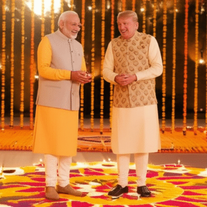 Trump & Modi Diwali Celebration: Indian Attire & Festive Joy