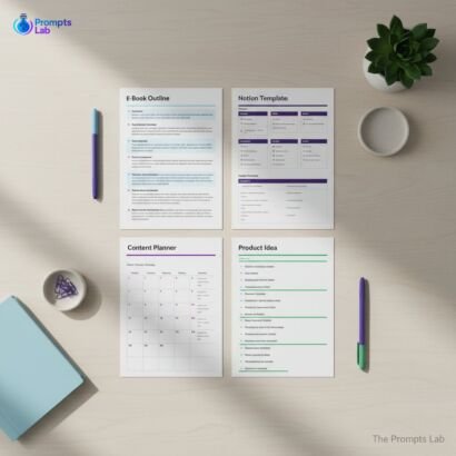 E-Book & Notion Template Starters – Free Pack (4 HVP Prompts)