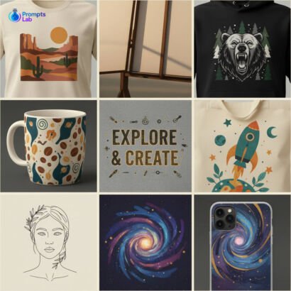 POD (Print-on-Demand) Design Generator Pack – 25 High-Value Prompts (Premium)