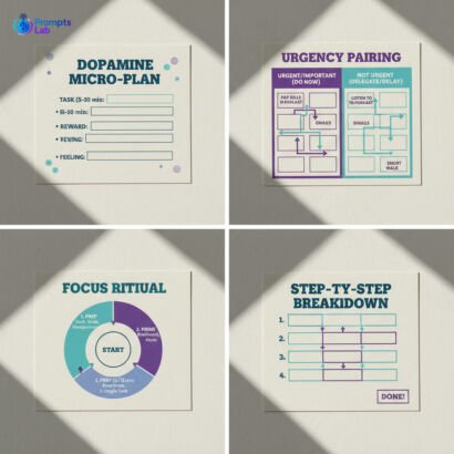ADHD Productivity Premium Pack – 25 Premium High-Value Prompts