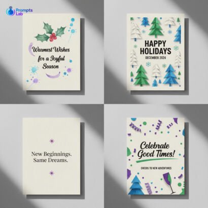 Festive Greetings & Posters – 4 Free High-Value Prompts
