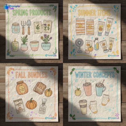 4 Free High-Value Prompts – Mixed Seasonal Product Ideas (All Seasons Edition)