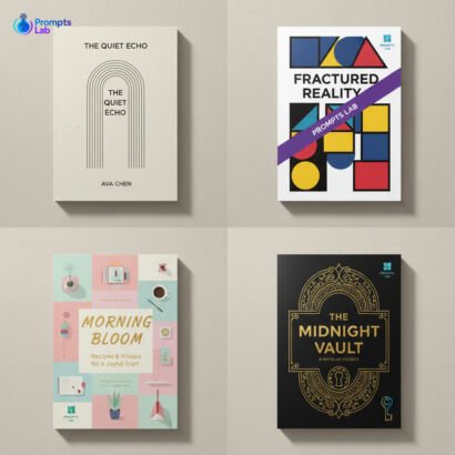 Book Covers & Branding – 25 Premium High-Value Prompts (Mixed Style Edition)