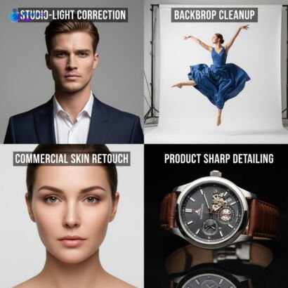Photography Studio Retouch Pack – Premium (25 High-Value Prompts)
