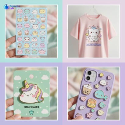 Kawaii Merch Designer Pack – Premium (25 High-Value Prompts)