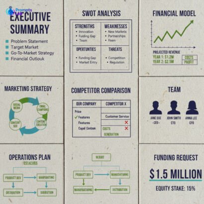 Business Plan Builder – 4 High-Value Prompts (Free Pack)